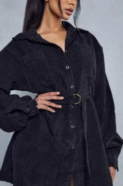 Balloon Sleeve Belted Cord Dress 11 Balloon Sleeve Belted Cord Dress -Cheap Dress Store black balloon sleeve belted cord dress 5