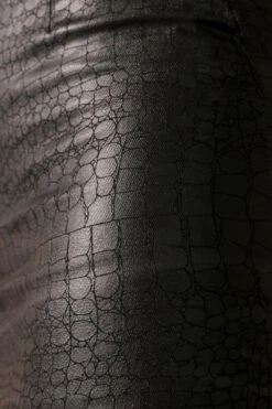 Croc Effect Coated Denim Skirt 11 Croc Effect Coated Denim Skirt -Cheap Dress Store black croc effect coated denim skirt 5