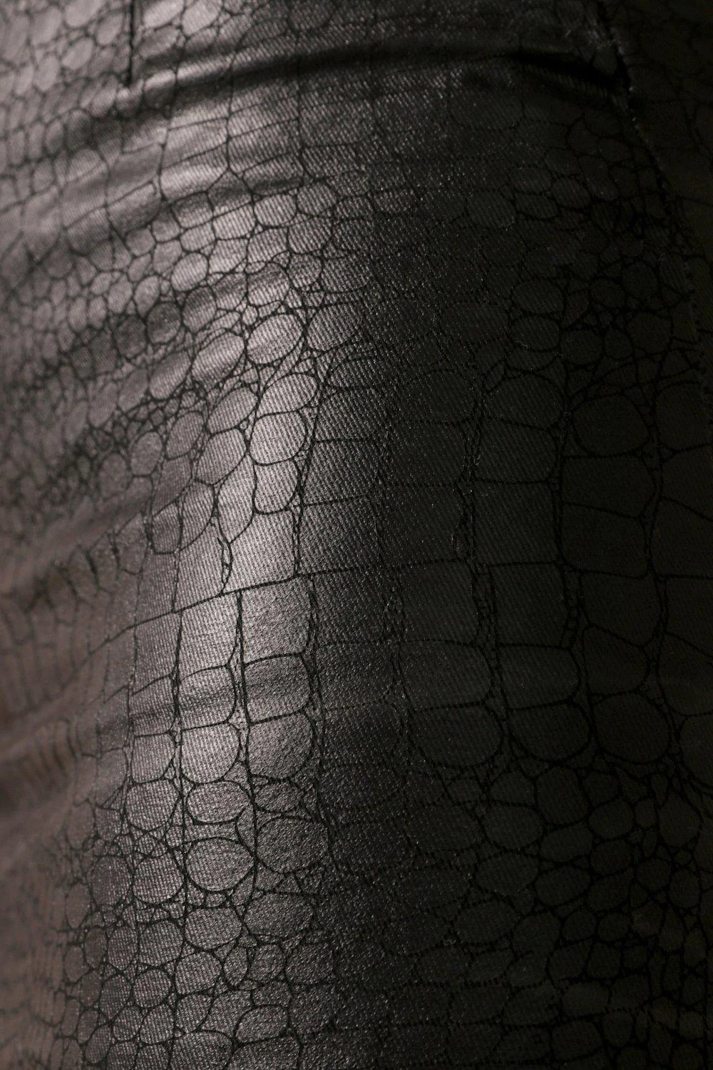 Croc Effect Coated Denim Skirt 6 Croc Effect Coated Denim Skirt - Image 6