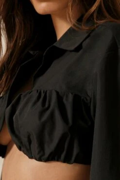 Discodaydream Ruched Bust Cropped Shirt 11 Discodaydream Ruched Bust Cropped Shirt -Cheap Dress Store black discodaydream ruched bust cropped shirt 5