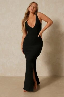 Fine Knit Split Side Maxi Dress
