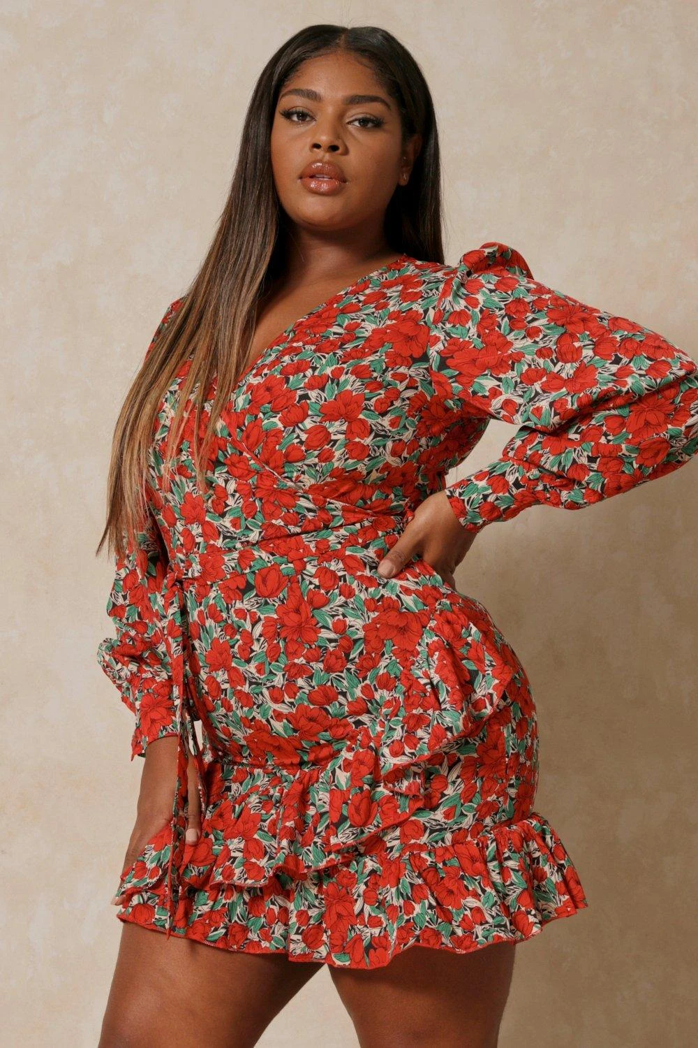 Floral Frill Wrap Dress 2 Floral Frill Wrap Dress - Image 2