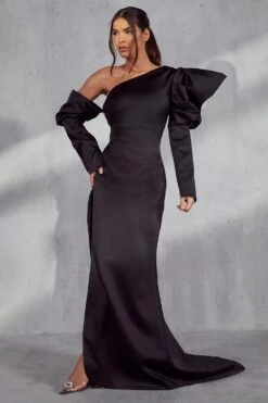 Madison Premium Puff Shoulder Maxi Dress -Cheap Dress Store black madison premium occasion puff shoulder maxi dress 4