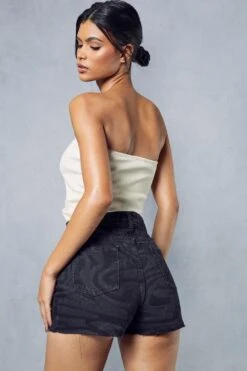 Marble Print Denim Shorts 8 Marble Print Denim Shorts -Cheap Dress Store black marble print denim shorts 2