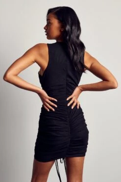 Mesh Ruched Side Sleeveless Dress 7 Mesh Ruched Side Sleeveless Dress -Cheap Dress Store black mesh ruched side sleeveless dress 2