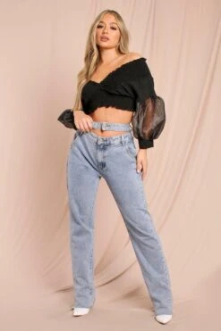 Organza Sleeve Off Shoulder Top