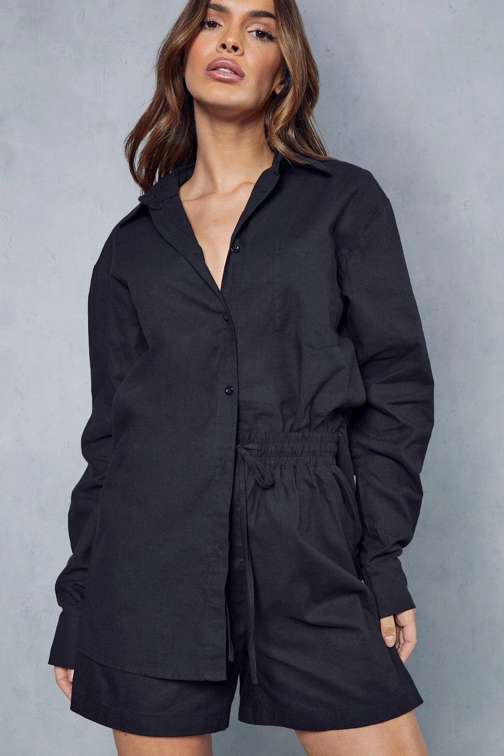 Oversized Linen Look Shirt 1 Oversized Linen Look Shirt