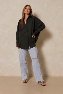 Oversized Ruched Cut Out Back Shirt