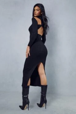 Premium Knit Twist Back Maxi Dress