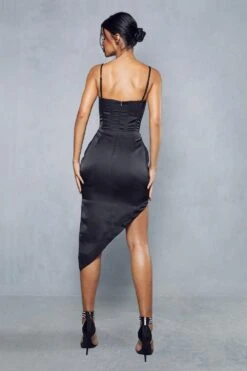 Premium Mesh Insert Corset Satin Wrap Midi Dress 8 Premium Mesh Insert Corset Satin Wrap Midi Dress -Cheap Dress Store black premium mesh insert corset satin wrap midi dress 2