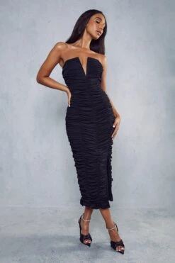 Premium Mesh V Bar Ruched Midaxi Dress 9 Premium Mesh V Bar Ruched Midaxi Dress -Cheap Dress Store black premium mesh v bar ruched midaxi dress 3