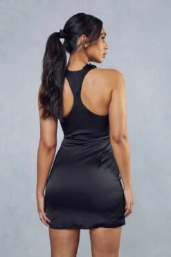 Satin Halterneck Choker Detail Mini Dress 8 Satin Halterneck Choker Detail Mini Dress -Cheap Dress Store black satin halterneck choker detail mini dress 2