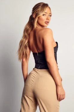 Scallop Detail Cupped Corset Top -Cheap Dress Store black scallop detail cupped corset top 2