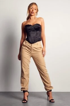 Scallop Detail Cupped Corset Top -Cheap Dress Store black scallop detail cupped corset top 3