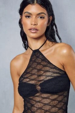 Sheer Knitted Bandeau Maxi Dress 11 Sheer Knitted Bandeau Maxi Dress -Cheap Dress Store black sheer knitted bandeau maxi dress 1 5