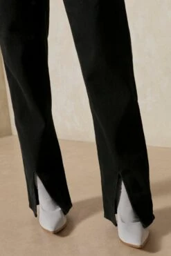 Split Front Straight Leg Jeans 9 Split Front Straight Leg Jeans -Cheap Dress Store black split straight leg jeans 4