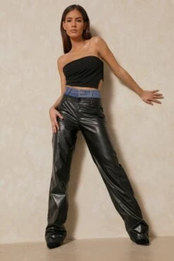 Tailored Draped Asymmetric Bandeau Top 9 Tailored Draped Asymmetric Bandeau Top -Cheap Dress Store black tailored draped asymmetric bandeau top 3