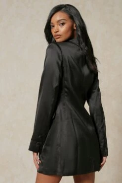Tamara Satin Blazer Dress -Cheap Dress Store black tamara satin blazer dress 3