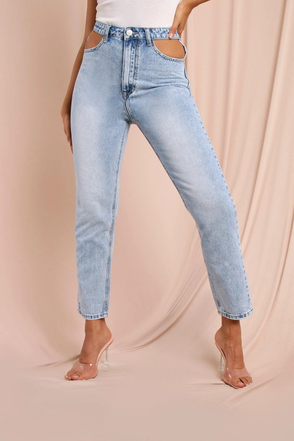 Cut Out Waist Detail Jeans 2 Cut Out Waist Detail Jeans - Image 2