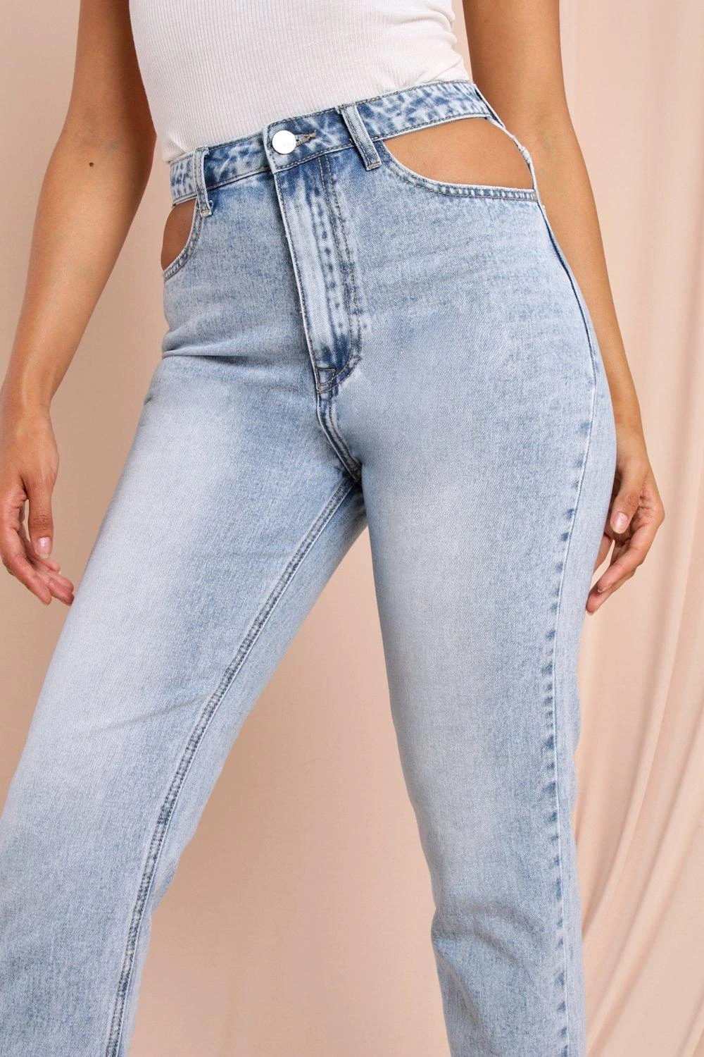 Cut Out Waist Detail Jeans 4 Cut Out Waist Detail Jeans - Image 4