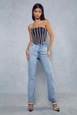 Diamante Straight Leg Jean 9 Diamante Straight Leg Jean -Cheap Dress Store blue diamante straight leg jean 3