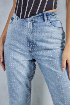 Diamante Straight Leg Jean 11 Diamante Straight Leg Jean -Cheap Dress Store blue diamante straight leg jean 5