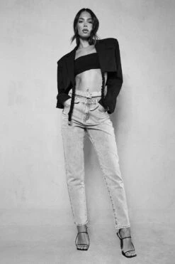 Double Waist Mom Jeans 9 Double Waist Mom Jeans -Cheap Dress Store blue double waist mom jeans 3