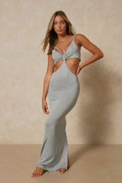 Fine Knit Cut Out Detail Maxi Dress -Cheap Dress Store blue fine knit cut out detail maxi dress 3