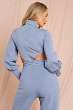 Neoprene High Neck Cut Out Bodysuit 6 Neoprene High Neck Cut Out Bodysuit -Cheap Dress Store blue neoprene high neck cut out bodysuit 2