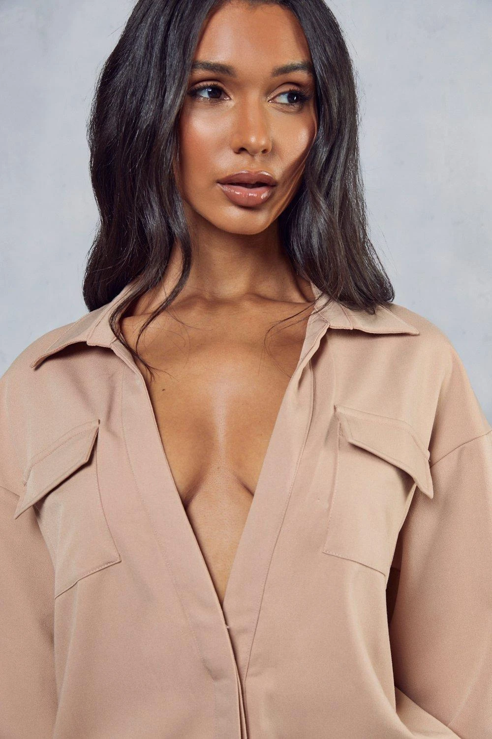 Luxe Twill Utility Pocket Oversized Shirt 2 Luxe Twill Utility Pocket Oversized Shirt - Image 2