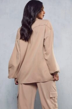 Luxe Twill Utility Pocket Oversized Shirt 8 Luxe Twill Utility Pocket Oversized Shirt -Cheap Dress Store blush luxe twill utility pocket oversized shirt 2