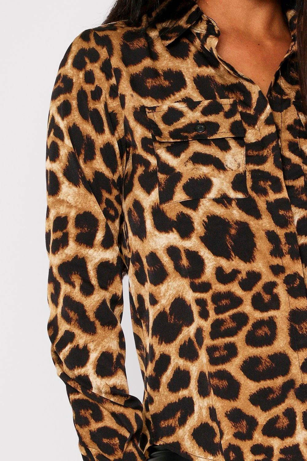 Leopard Print Utility Pocket Oversized Shirt 4 Leopard Print Utility Pocket Oversized Shirt - Image 4