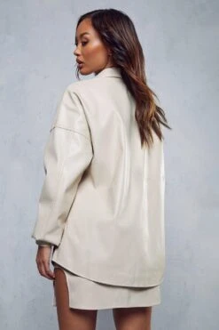 Leather Look Oversized Shirt 8 Leather Look Oversized Shirt -Cheap Dress Store buttercup leather look oversized shirt 2