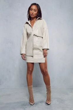 Leather Look Oversized Shirt