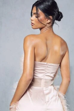 Feather Mesh Insert Bandeau Mini Dress 11 Feather Mesh Insert Bandeau Mini Dress -Cheap Dress Store coral blush feather mesh insert bandeau mini dress 5