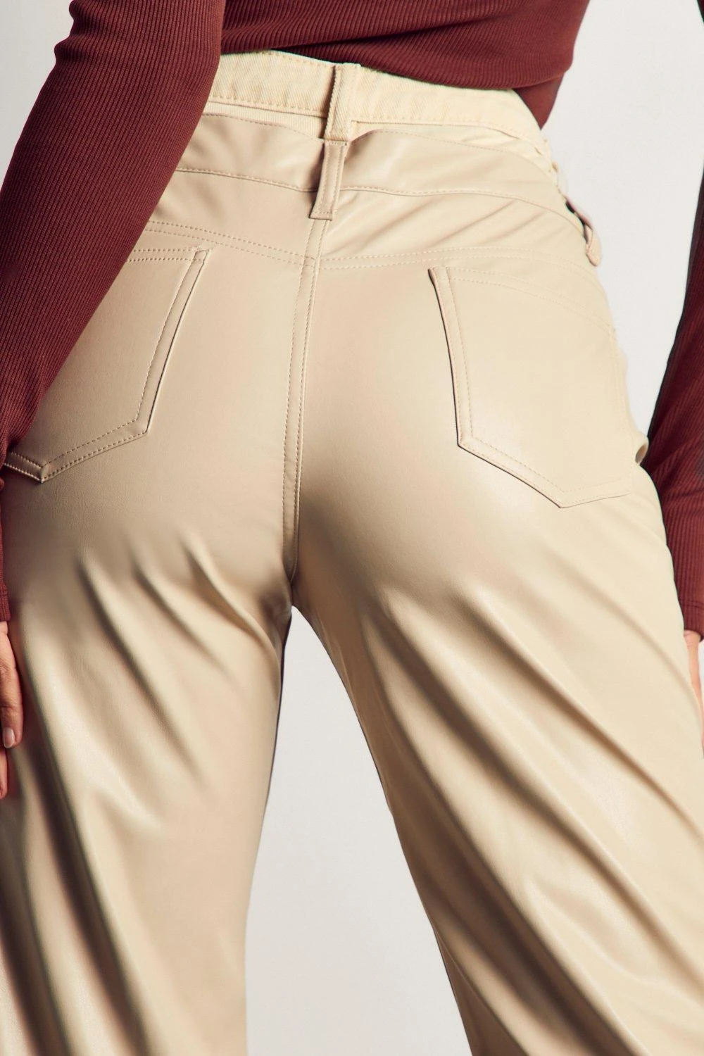 Double Waist Leather Look And Denim Trouser 6 Double Waist Leather Look And Denim Trouser - Image 6