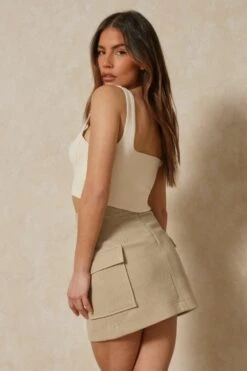 Ribbed Seam Detail Corset Top 8 Ribbed Seam Detail Corset Top -Cheap Dress Store cream ribbed seam detail corset top 2