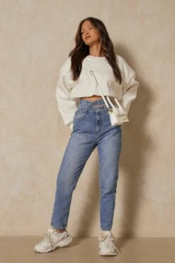 Strap Waist Cut Out Straight Leg Jeans 8 Strap Waist Cut Out Straight Leg Jeans -Cheap Dress Store dark blue strap waist cut out straight leg jeans 3