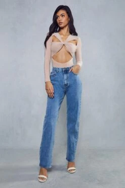 V Shape Waist Straight Leg Jean