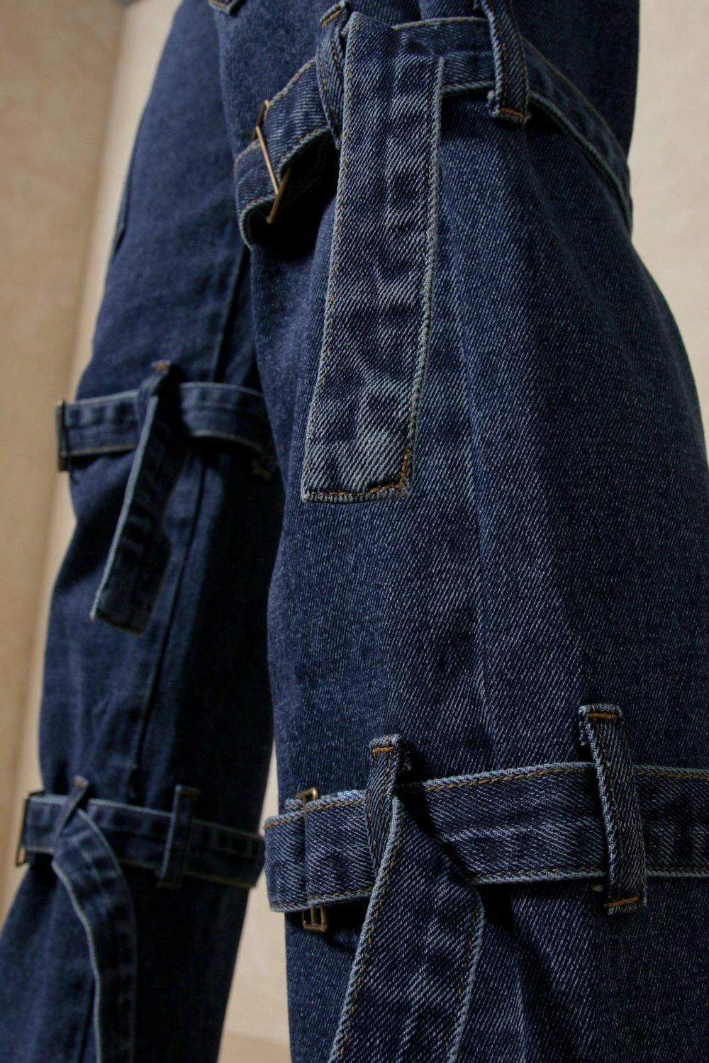 Wide Leg Bondage Buckle Detail Jeans 2 Wide Leg Bondage Buckle Detail Jeans - Image 2