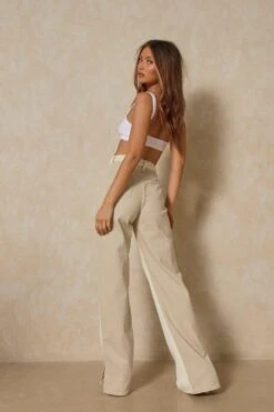 Two Tone Straight Leg Jean 8 Two Tone Straight Leg Jean -Cheap Dress Store ecru two tone straight leg jean 2