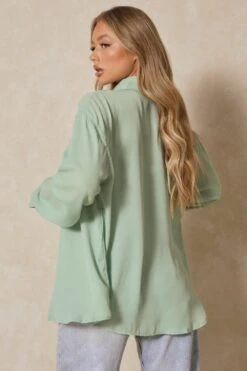 Oversized Double Pocket Detail Shirt 7 Oversized Double Pocket Detail Shirt -Cheap Dress Store green oversized double pocket detail shirt 3