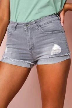 Grey Denim Shorts 7 Grey Denim Shorts -Cheap Dress Store grey denim shorts 3