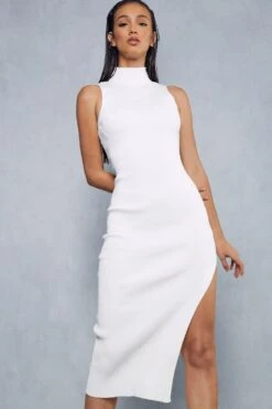 Knitted High Neck Sleeveless Maxi Dress 9 Knitted High Neck Sleeveless Maxi Dress -Cheap Dress Store ivory knitted high neck sleeveless maxi dress 4