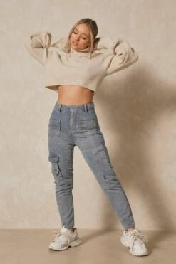 Cargo Pocket Detail Baggy Jeans 8 Cargo Pocket Detail Baggy Jeans -Cheap Dress Store light blue cargo pocket detail baggy jeans 3