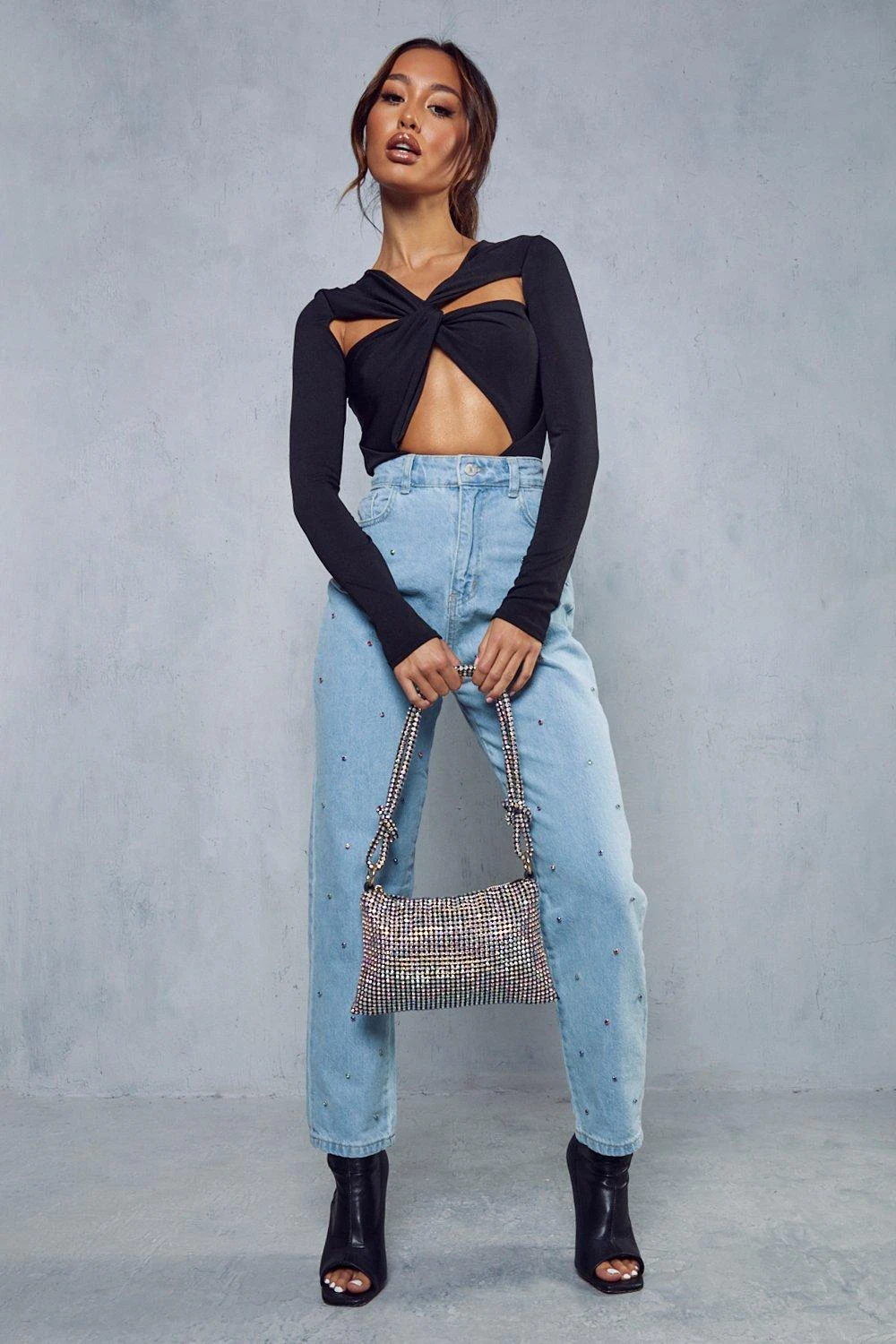 Jewel Embellished Mom Jean 4 Jewel Embellished Mom Jean - Image 4