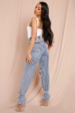 Tie Hem Straight Leg Jeans 7 Tie Hem Straight Leg Jeans -Cheap Dress Store light blue tie hem straight leg jeans 3