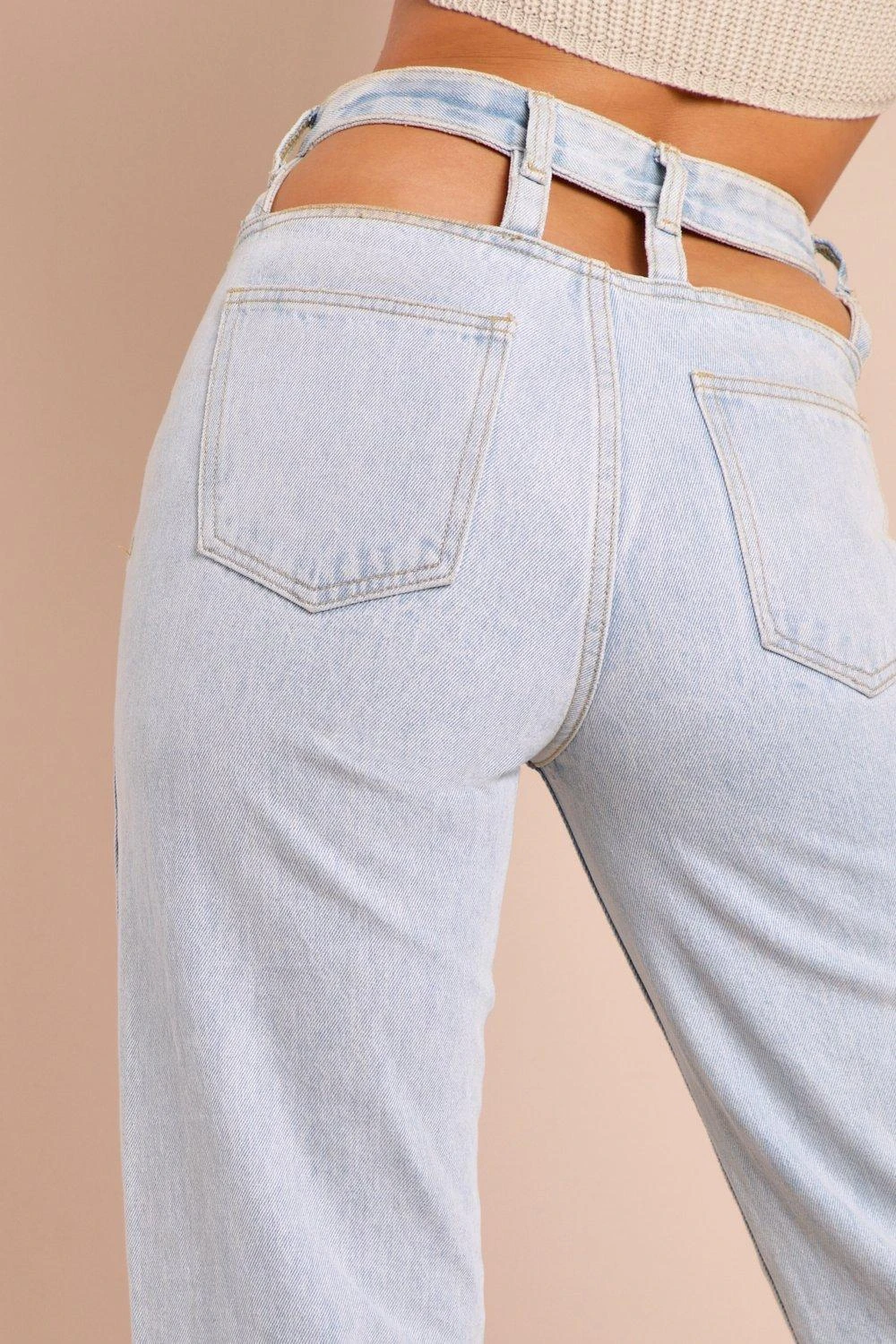 Cut Out Waist Wide Leg Jeans 2 Cut Out Waist Wide Leg Jeans - Image 2