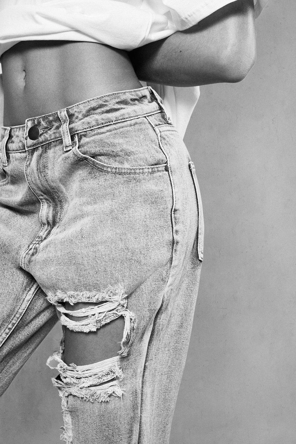 Extreme Distressed Mom Jeans 2 Extreme Distressed Mom Jeans - Image 2