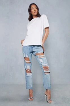 Extreme Distressed Mom Jeans